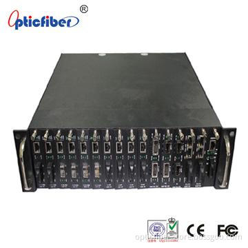 14 Slots Manageable Fiber Media Converter Chassis